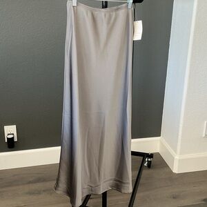 A New Day Women's Satin Gray Maxi Skirt NWT XS